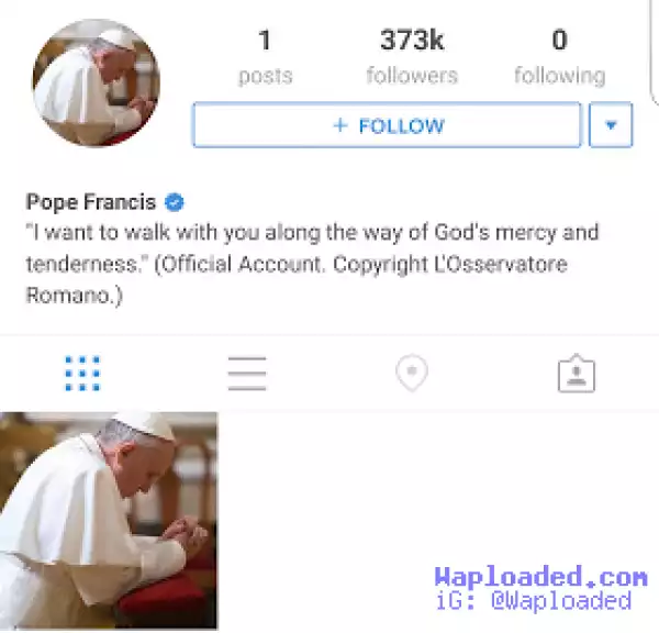 Pope Francis is on Instagram!